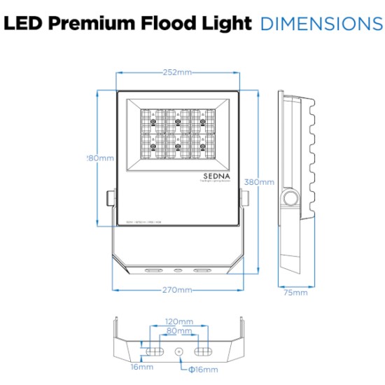 150W LED Flood Spot Light Car Park Garden Heavy Duty - Direct Replacement for 250W Metal Halide