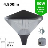 LED Post Top Lantern - 360 Degree 50W c/w Photocell NEMA Dusk til Dawn Sensor Replaces 70W SON/ 76mm entry