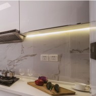 LED Profile 60˚ Lensed/Clear Optic for LED Strip - Surface Mount Aluminium LED Channel c/w  Diffuser + End Caps + Mounting Clips