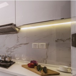 LED Profile 60˚ Lensed/Clear Optic for LED Strip - Surface Mount Aluminium LED Channel c/w  Diffuser + End Caps + Mounting Clips