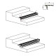 LED Profile Step Extrusion / Stair Nosing (Uplight) for LED Strip -  Aluminium LED Channel c/w  Clip-in Diffuser + End Caps 