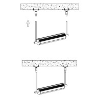 LED Strip Extrusion - Suspended Round (Round Diffuser) / Aluminium Extrusion for LED Strip series - c/w Clip-on Diffuser + End Caps