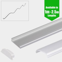 LED Profile Bendable Curved for LED Strip - Surface Mount Aluminium LED Channel c/w  Diffuser + End Caps + Mounting Clips  LED Profile Bendable Curved for LED Strip - Surface Mount Aluminium LED Channel c/w  Diffuser + End Caps + Mounting Clips