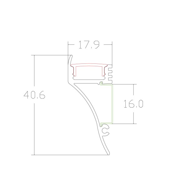 LED Profile Cove Perimeter for LED Strip - Surface Mount  Aluminium LED Channel c/w  Diffuser + End Caps