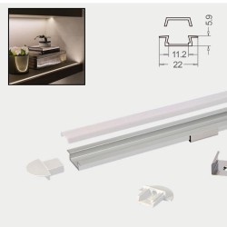 LED Channel - RECESSED / Aluminium Channel for LED Strip series - 1m/2m/2.5m length c/w LED Strip Diffuser LED Channel - RECESSED / Aluminium Channel for LED Strip series - 1m/2m/2.5m length c/w LED Strip Diffuser