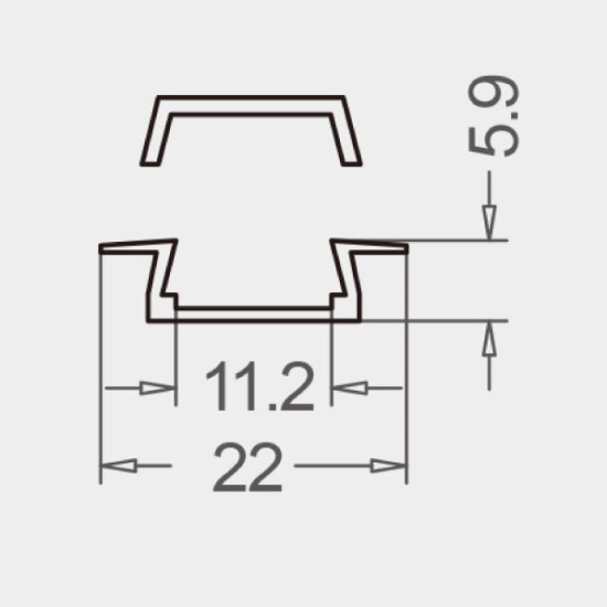 LED Channel - RECESSED / Aluminium Channel for LED Strip series - 1m/2m/2.5m length c/w LED Strip Diffuser