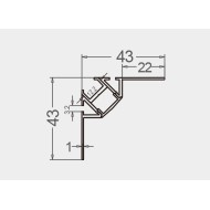 LED Profile Recessed Tile Internal Corner for LED Strip - Aluminium LED Channel c/w  Clip-in Diffuser + End Caps 
