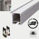 LED Profile Recessed Ceiling for LED Strip -  Aluminium LED Channel c/w  Diffuser + End Caps