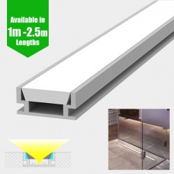 LED Profile Recessed Tile Waterproof for LED Strip (IP65) Aluminium LED Channel c/w  Diffuser + End Caps + Mounting Clips LED Profile Recessed Tile Waterproof for LED Strip (IP65) Aluminium LED Channel c/w  Diffuser + End Caps + Mounting Clips