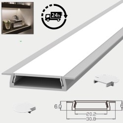 Slim Decorative Recessed LED Profile for 15mm Phillips Hue Generation 1 LED Strip - Aluminium LED Channel c/w Clip-in Diffuser + End Caps Slim Decorative Recessed LED Profile for 15mm Phillips Hue Generation 1 LED Strip - Aluminium LED Channel c/w Clip-in Diffuser + End Caps