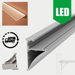 LED Profile Edge Light Glass Shelf for LED Strip - Surface Mount Aluminium LED Channel c/w End Caps LED Profile Edge Light Glass Shelf for LED Strip - Surface Mount Aluminium LED Channel c/w End Caps