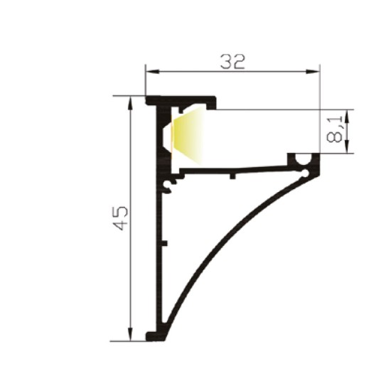 Acrylic for LED Profile Edge Light Glass Shelf - 1000mm x 150mm x 8mm