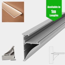 LED Profile Edge Light Glass Shelf for LED Strip - Surface Mount Aluminium LED Channel c/w End Caps   LED Profile Edge Light Glass Shelf for LED Strip - Surface Mount Aluminium LED Channel c/w End Caps