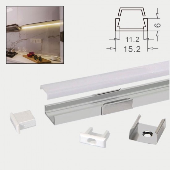 LED Channel - SLIM / Aluminium Profile for LED Strip series - 1m/2m/2.5m length c/w LED Strip Diffuser