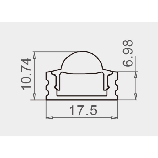 LED Profile 30˚ Lensed/Clear Optic for LED Strip - Surface Mount Aluminium LED Channel c/w  Diffuser + End Caps + Mounting Clips