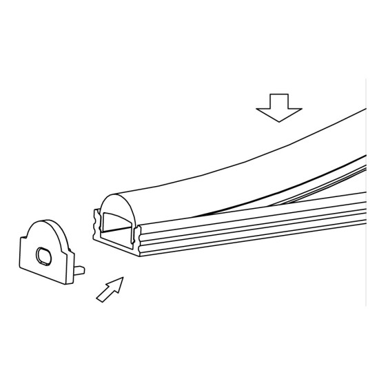 LED Profile 30˚ Lensed/Clear Optic for LED Strip - Surface Mount Aluminium LED Channel c/w  Diffuser + End Caps + Mounting Clips