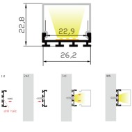 LED Profile Surface Mount Square Diffuser for LED Strip Philips Hue V2, V3 & V4
