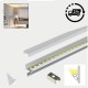 Wall Mount Cove Pelmet Perimeter LED Profile for LED Strip - Wall Mount Aluminium LED Channel c/w Clip-in Diffuser + End Caps + Mounting Clips 