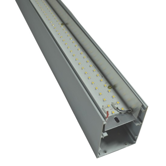 Suspended/Surface Mount Linear LED Direct Downlight Luminaire 1200mm/4ft - Silver (3,000lm) 32W Flicker Free