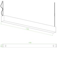 Suspended/Surface Mount Linear LED Direct Downlight Luminaire 1200mm/4ft - Black (3,000lm) 32W Flicker Free