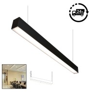 Suspended Linear LED Direct Indirect Light 1200mm/4ft - RAL Black (3,000lm) 32W Flicker Free
