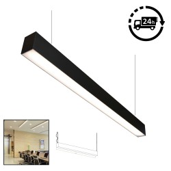 Suspended Linear LED Direct Indirect Light 1200mm/4ft - RAL Black (3,000lm) 32W Flicker Free Suspended Linear LED Direct Indirect Light 1200mm/4ft - RAL Black (3,000lm) 32W Flicker Free