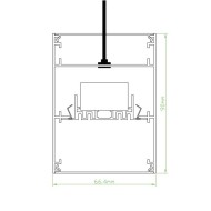 Suspended Linear LED Light Up/Down Light 1200mm/4ft - Silver Anodised Aluminum (3,700lm) 40W Flicker Free
