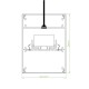 Suspended Linear LED Light Up/Down Light 1200mm/4ft - Silver Anodised Aluminum (4,900lm) 52W Flicker Free