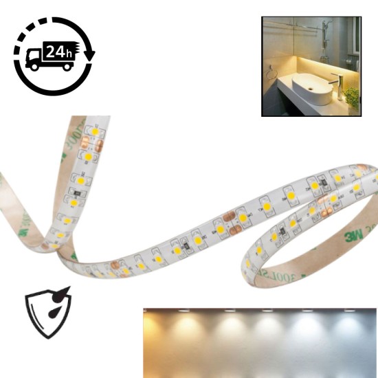 **CLEARANCE**  SMD3528 24V Flexible LED Strip - 5m 4.8W/m (60 LED/m) - Single colour IP65