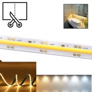 COB LED Strip/LED Tape Light Custom Cut to Size (Per Metre / 1m)  - No Spotting / Spotless - 8W/m  24V DC Single Colour flexible LED strip Lights custom cut to size