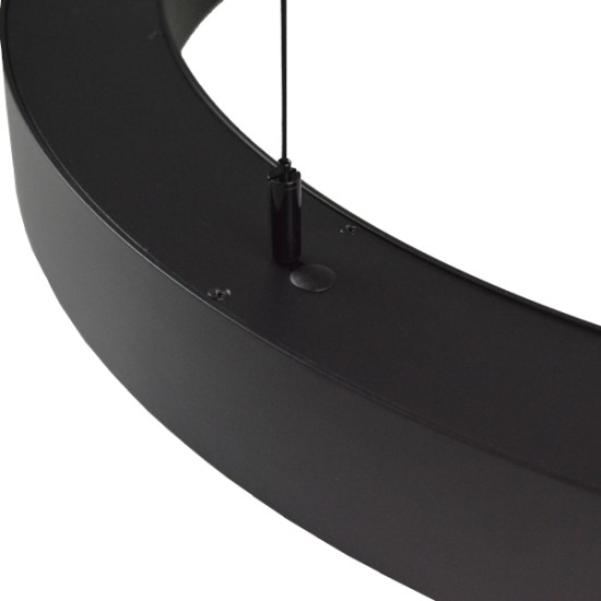 Suspended/Surface Mount Round LED HALO Light Ø600mm / 38W (3,600lm) Black Body Flicker Free