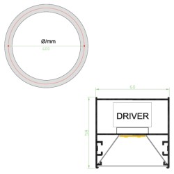 Suspended/Surface Mount Round LED HALO Light Ø600mm / 38W (3,600lm) Black Body Flicker Free Suspended/Surface Mount Round LED HALO Light Ø600mm / 38W (3,600lm) Black Body Flicker Free