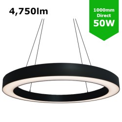 Suspended/Surface Mount Round LED HALO Light Ø1000mm / 50W (4,750lm) Black Body Flicker Free Suspended/Surface Mount Round LED HALO Light Ø1000mm / 50W (4,750lm) Black Body Flicker Free