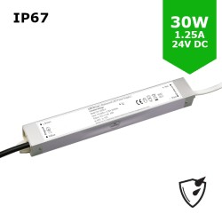 30W 24V DC LED Driver / LED Power Supply / LED Transformer - 1.25Amp 1.25A Constant Voltage LED Power Supply - IP67 30W 24V DC LED Driver / LED Power Supply / LED Transformer - 1.25Amp 1.25A Constant Voltage LED Power Supply - IP67