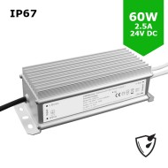 60W 24V DC LED Driver / LED Power Supply / LED Transformer - 2.5Amp 2.5A Constant Voltage LED Power Supply - IP67