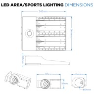 120W LED Flood Sports Area Light / Exterior Car Park Flood Lighting - Philips Luxeon Lumileds® LEDs Flicker Free
