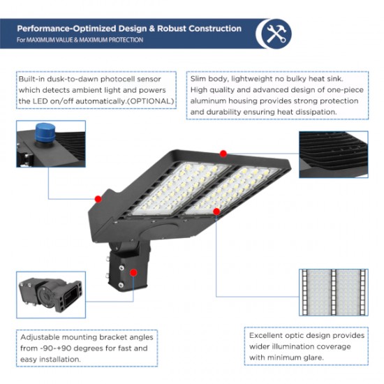 150W LED Flood Sports Area Light / Exterior Car Park Flood Lighting - Philips Luxeon Lumileds® LEDs Flicker Free