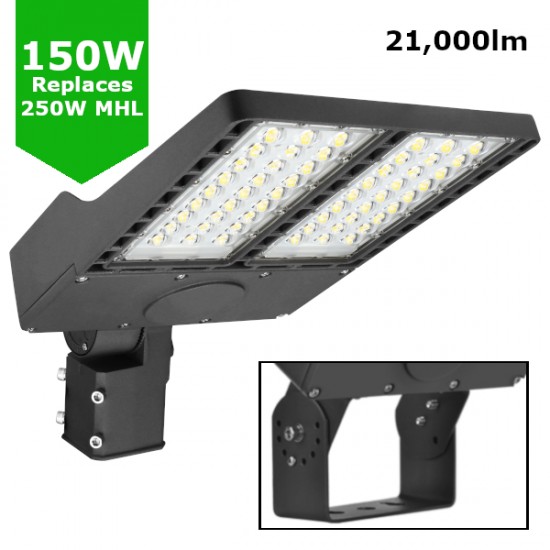 150W LED Flood Sports Area Light / Exterior Car Park Flood Lighting - Philips Luxeon Lumileds® LEDs Flicker Free