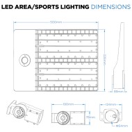 240W LED Flood Sports Area Light / Exterior Car Park Flood Lighting - Philips Luxeon Lumileds® LEDs Flicker Free