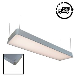 Suspended Linear LED Light 1200mm/4ft - Silver Anodised Aluminum (4,500lm) 51W Flicker Free Suspended Linear LED Light 1200mm/4ft - Silver Anodised Aluminum (4,500lm) 51W Flicker Free