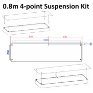 Suspended Linear LED Light 1200mm/4ft RAL Black Aluminum (4,500lm) 51W Flicker Free