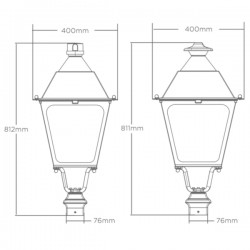 LED Post Top Lantern - Victorian / Traditional Street Light Luminaire 30W/40W/50W - 4-8m Column Street Lighting Fixture Replaces 70W SOX Flicker Free LED Post Top Lantern - Victorian / Traditional Street Light Luminaire 30W/40W/50W - 4-8m Column Street Lighting Fixture Replaces 70W SOX Flicker Free
