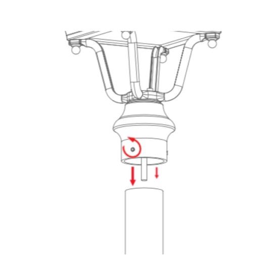 LED Street Light - Victorian / Traditional Street Light Luminaire 50W - c/w Photocell Dusk Til Dawn DayLight Sensor NEMA Socket Flicker Free