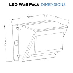 **CLEARANCE** LED Wallpack - 40W 4,800lm - Die-cast aluminium Body with 5mm Glass - Replacement for 70W MHL Metal Halide Replacements Flicker Free **CLEARANCE** LED Wallpack - 40W 4,800lm - Die-cast aluminium Body with 5mm Glass - Replacement for 70W MHL Metal Halide Replacements Flicker Free