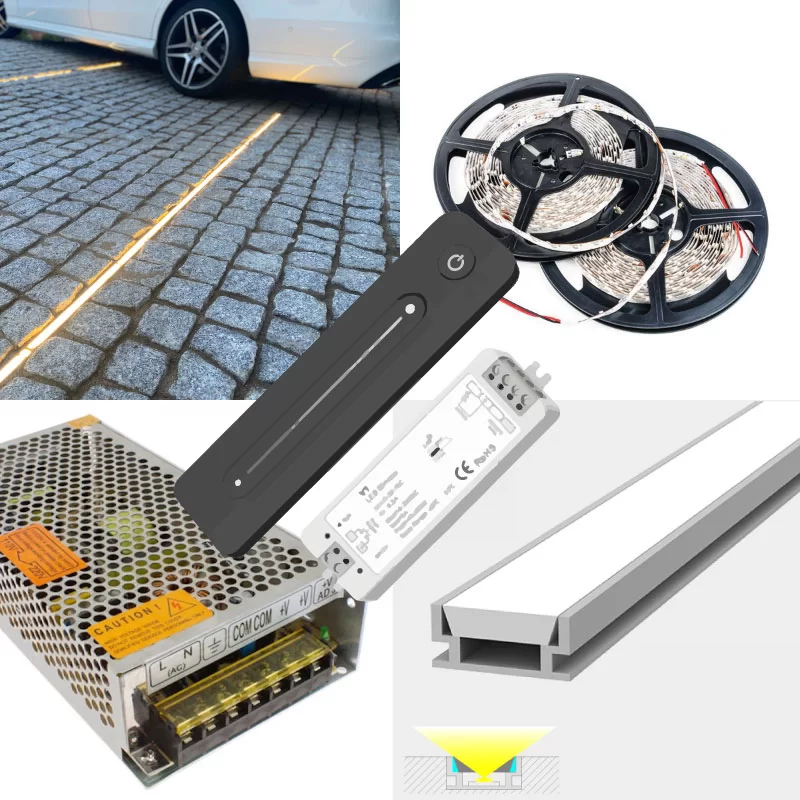 Outdoor Recessed Patio Drive Driveway Garden LED Strip Tape