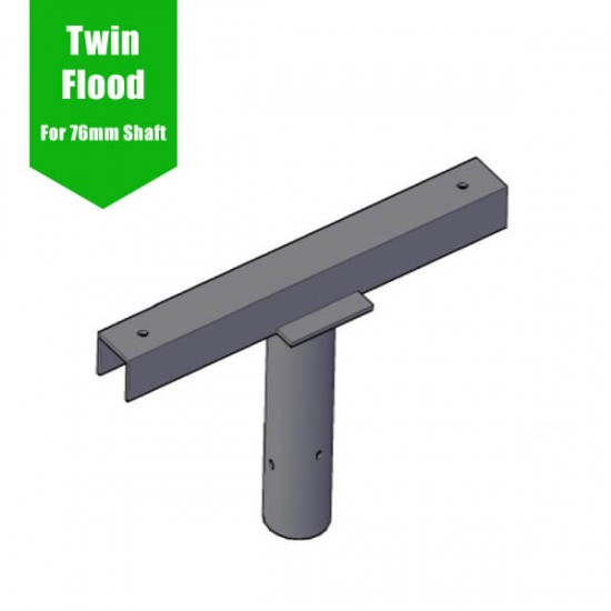 Twin / Double Flood Light Bracket for Lamp Post/Lighting Column -  T-Bar for 76mm Lighting Pole